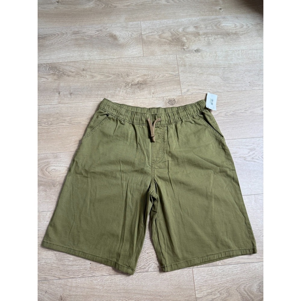 NWT Boys Thereabouts green stretch chino shorts pull on drawstring size XL 18-20